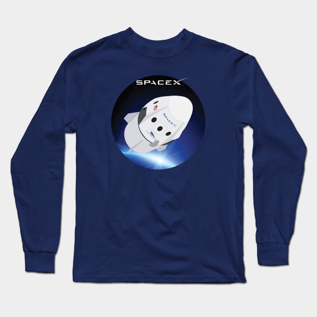 Dragon Crew Space X Long Sleeve T-Shirt by Bear Tees